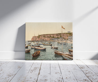 A picture of East Beach and South Point, Helgoland, Germany, a mockup of the print leaning against a wall