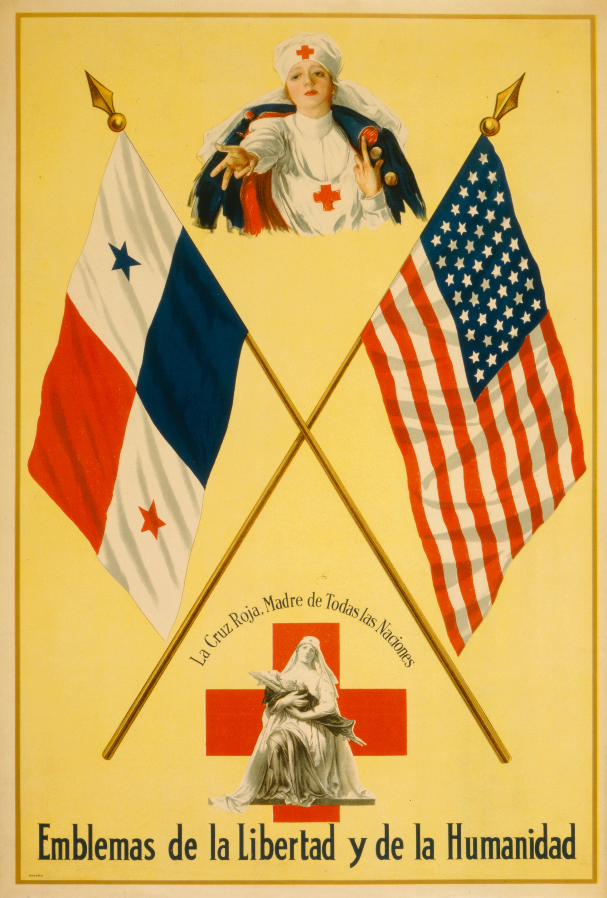 A picture of Emblemas de la libertad y de la humanidad La Cruz Roja, Madre de todas las naciones.