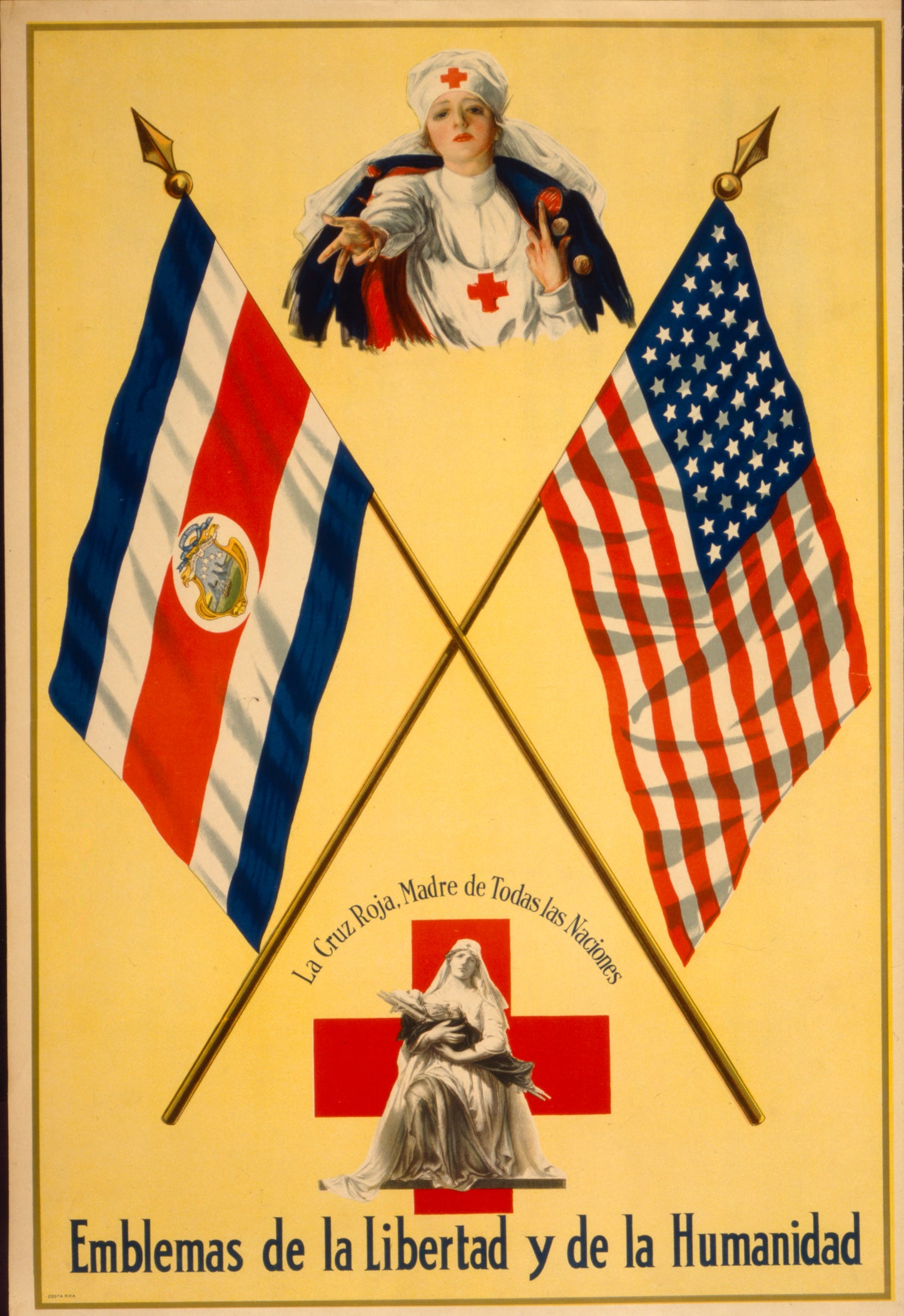 A picture of Emblemas de la libertad y de la humanidad La Cruz Roja, Madre de todas las naciones.
