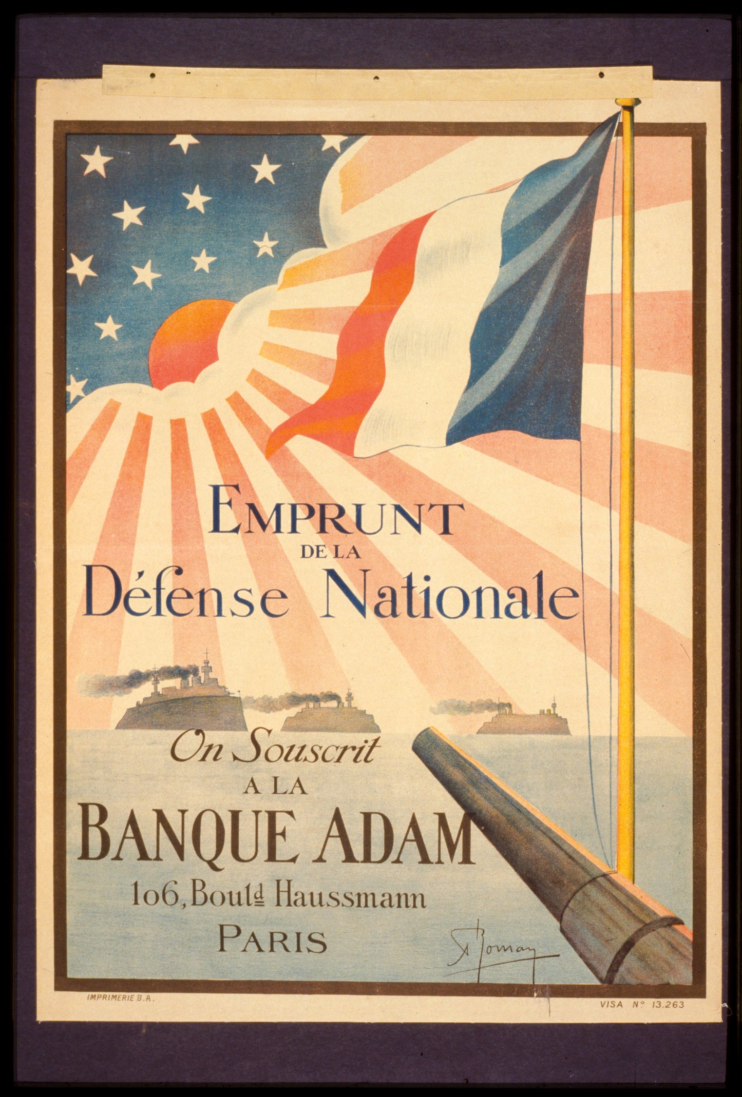 A picture of Emprunt de la Défense Nationale. On souscrit à la Banque Adam
