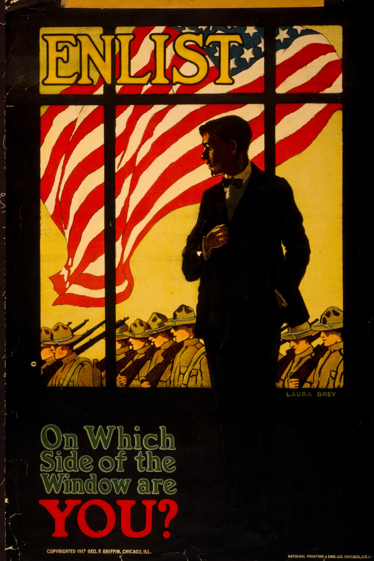 A picture of Enlist On which side of the window are you? /