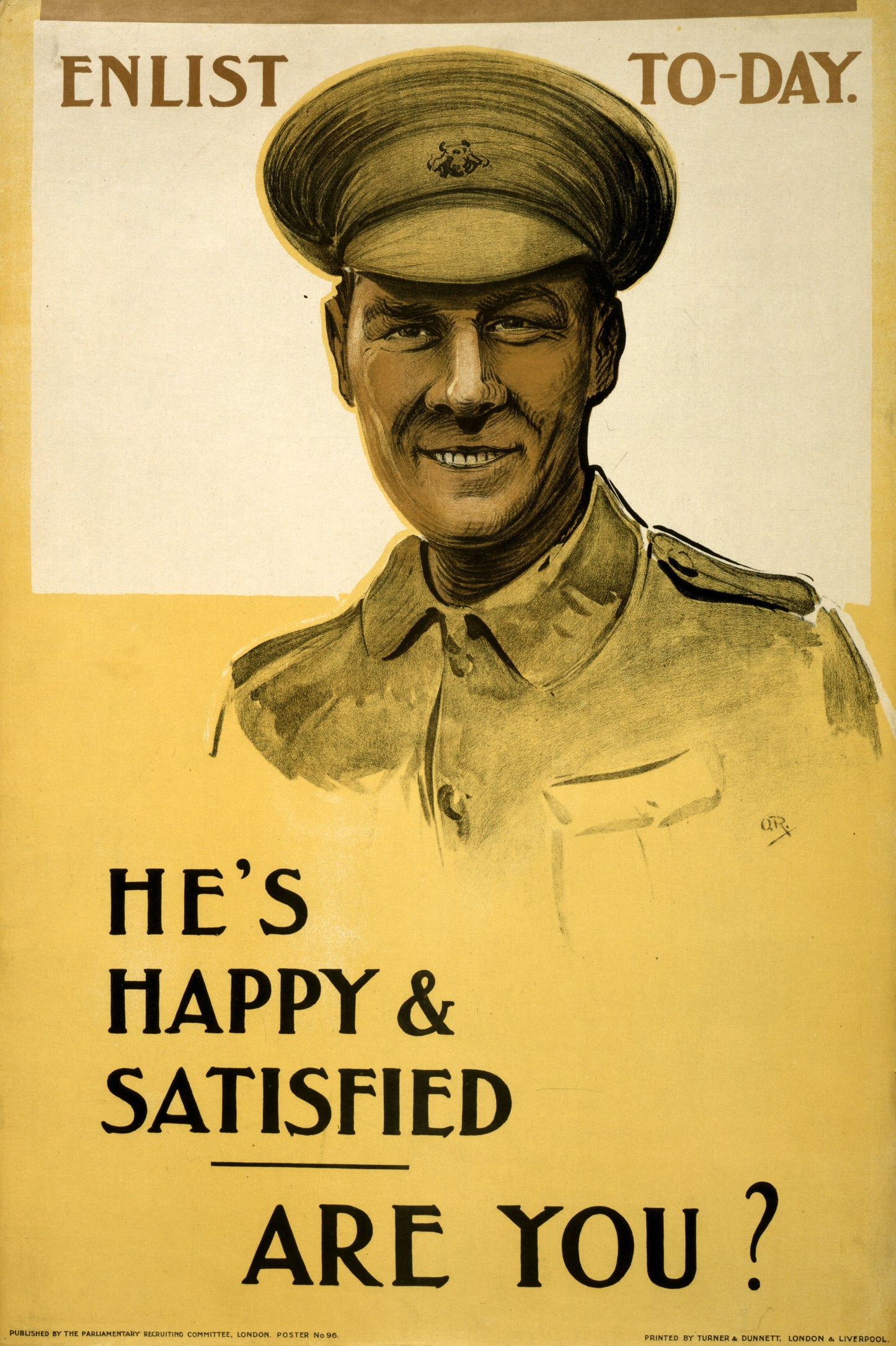 A picture of Enlist to-day. He's happy & satisfied. Are you?