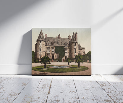 A picture of Environs de Cherbourg. Château de Tourlaville, a mockup of the print leaning against a wall