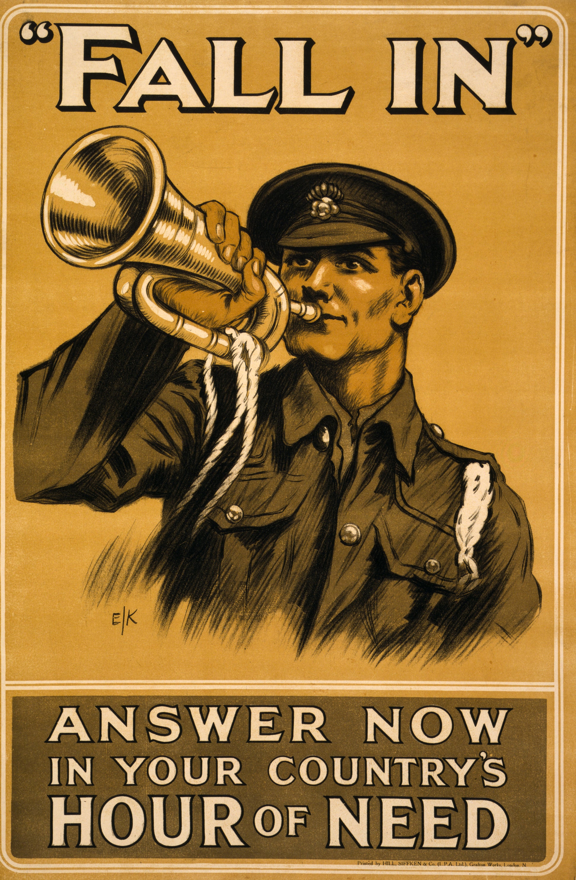 A picture of "Fall in" Answer now in your country's hour of need