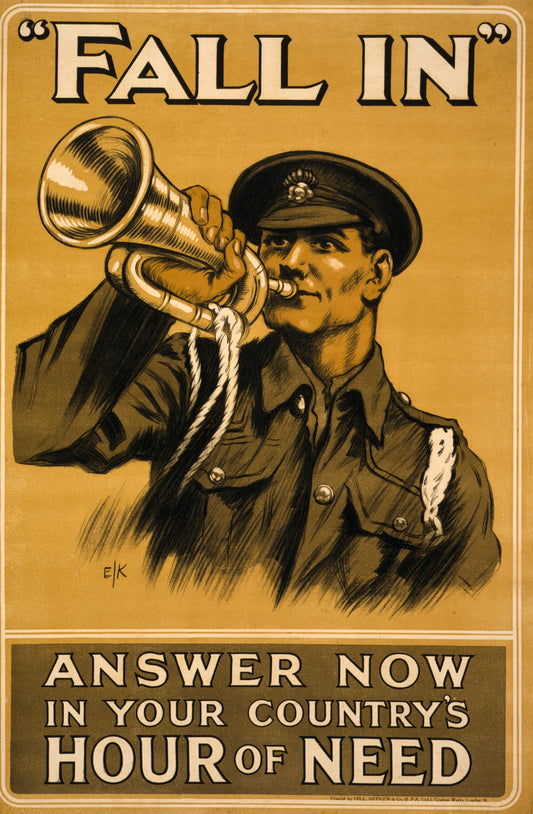 A picture of "Fall in" Answer now in your country's hour of need