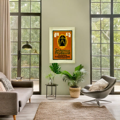 A picture of Feldgraue Druckkunst. Sondershau der Zeitung der 10. Armee, a mockup of the print leaning against a wall