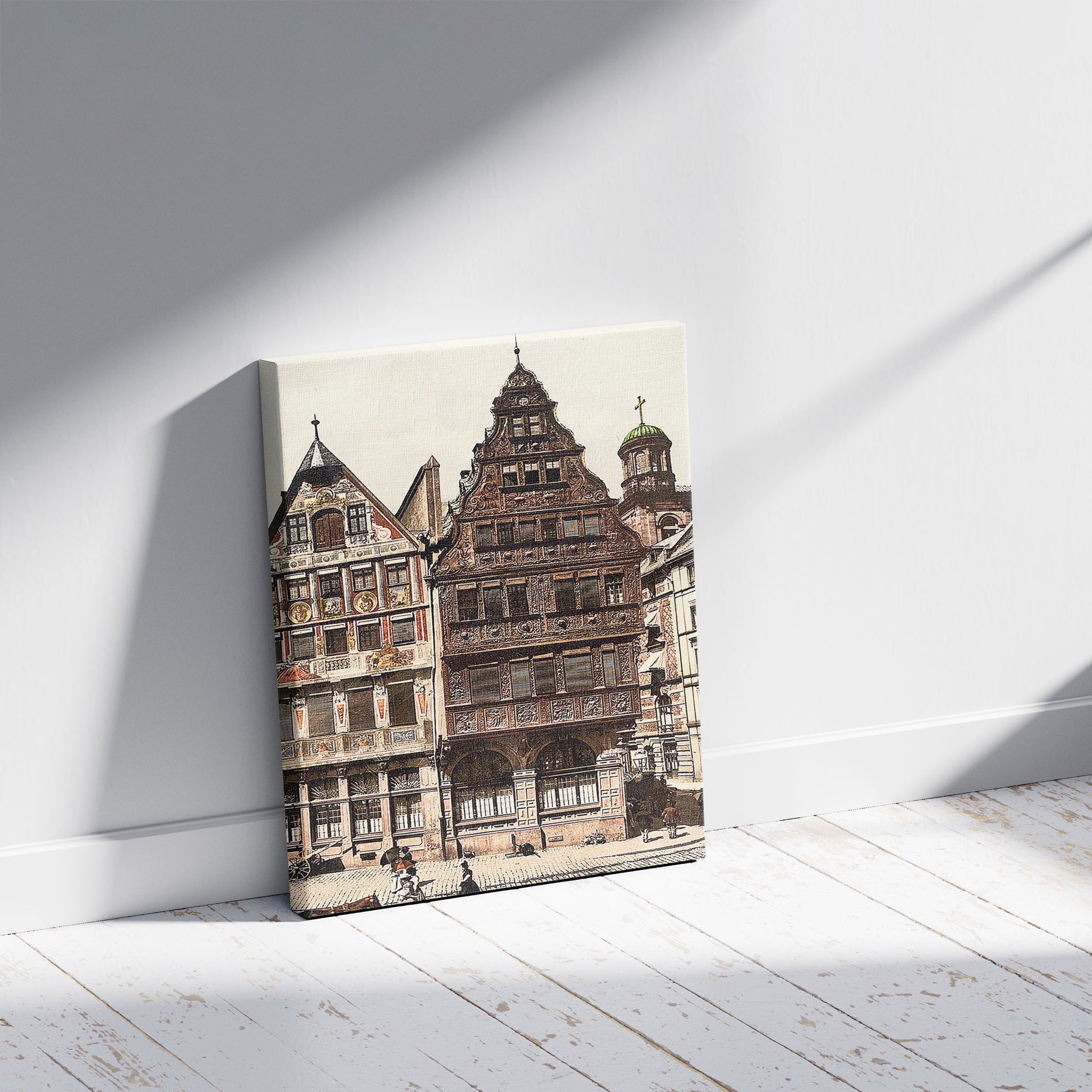 A picture of Fiume, the canal, Croatia, Austro-Hungary, a mockup of the print leaning against a wall