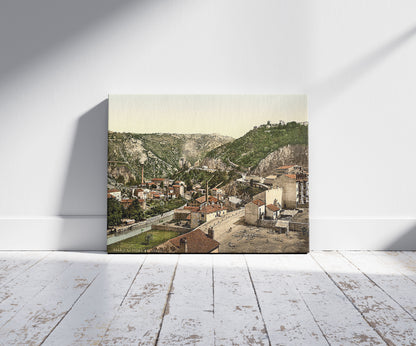 A picture of Fiume, Zwirthal, Croatia, Austro-Hungary, a mockup of the print leaning against a wall