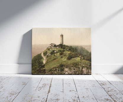 A picture of Foxtower, Jena, Thuringia, Germany, a mockup of the print leaning against a wall
