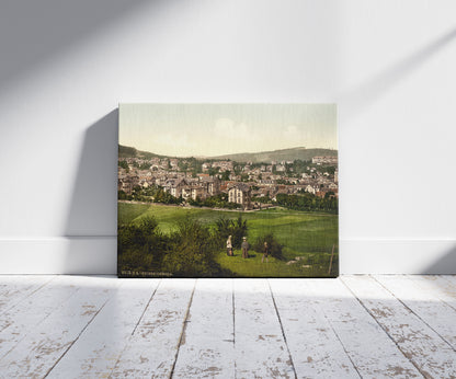 A picture of Friedrichrhoda, Thuringia, Germany, a mockup of the print leaning against a wall