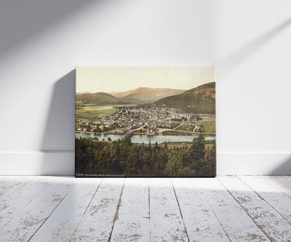 A picture of From Craigcoynach, Ballater, Scotland, a mockup of the print leaning against a wall