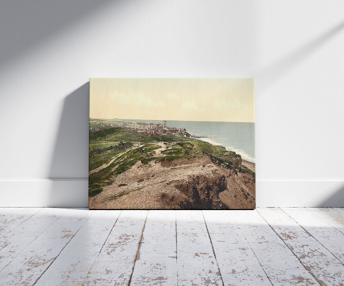 A picture of From E. Cliff, II., Cromer, England, a mockup of the print leaning against a wall