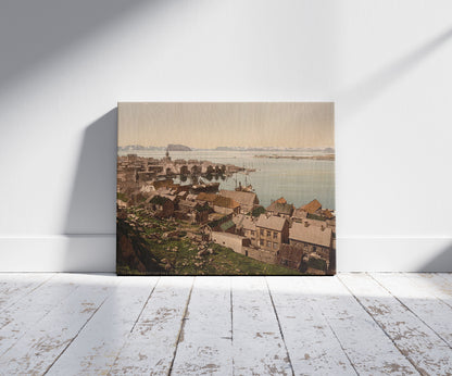 A picture of From St. Hanshaugen, Hammerfest, Norway, a mockup of the print leaning against a wall
