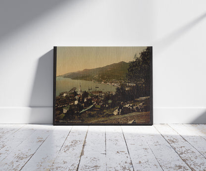 A picture of From the Gursuff Gurzuf, Road, Jalta, Yalta, the Crimea, Ukraine, a mockup of the print leaning against a wall