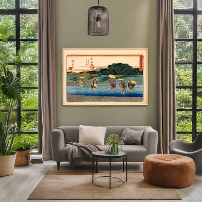 A picture of Fujieda, a mockup of the print leaning against a wall
