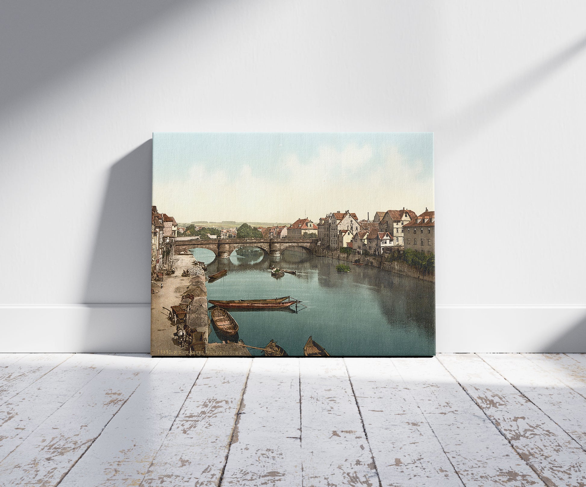 A picture of Fulda Bridge, Cassel (i.e., Kassel), Hesse-Nassau, Germany