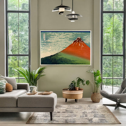 A picture of Gaifū kaisei, a mockup of the print leaning against a wall