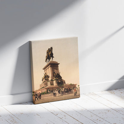 A picture of Garibaldi's Monument, Rome, Italy, a mockup of the print leaning against a wall