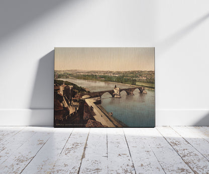 A picture of General view and Benezech Bridge, Avignon, Provence, France