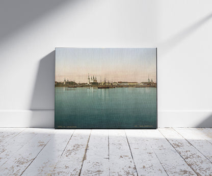 A picture of General view, Archangel, Kola Peninsula, Russia, a mockup of the print leaning against a wall
