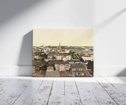 A picture of General view, Colberg, Pomerania, Germany (i.e., Kołobrzeg, Poland), a mockup of the print leaning against a wall