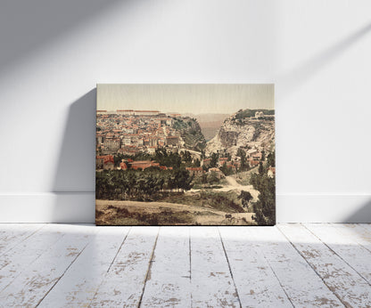 A picture of General view, Constantine, Algeria, a mockup of the print leaning against a wall