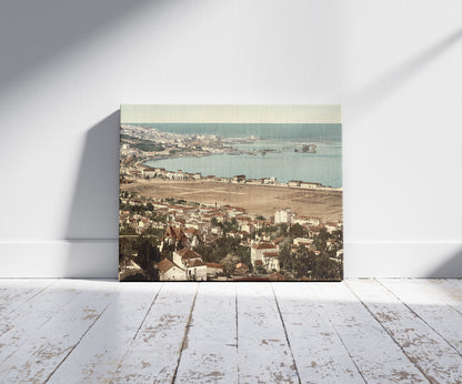 A picture of General view from Mustapha, II, Algiers, Algeria, a mockup of the print leaning against a wall