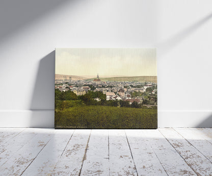 A picture of General view, Naumburg on the Saale, Saxony, Germany, a mockup of the print leaning against a wall