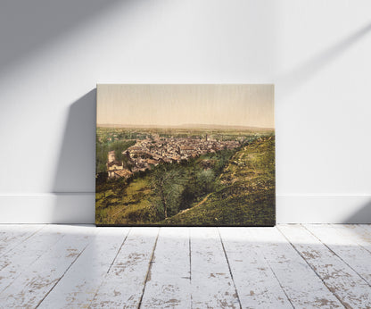 A picture of General view, Orange, Provence, France, a mockup of the print leaning against a wall