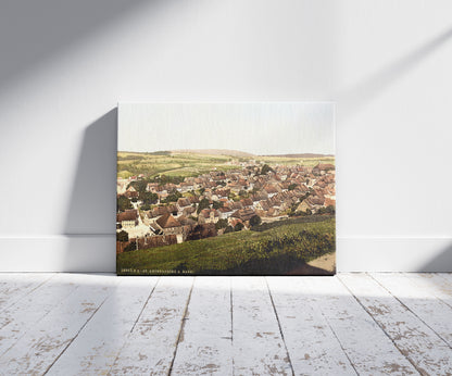 A picture of General view, St. Andreasburg, Hartz, Germany, a mockup of the print leaning against a wall