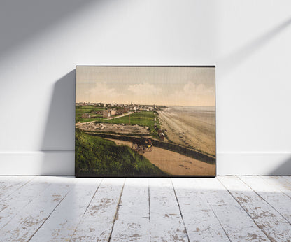 A picture of General view, St. Pair, France, a mockup of the print leaning against a wall