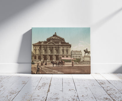 A picture of Genève. Le Théâtre, a mockup of the print leaning against a wall