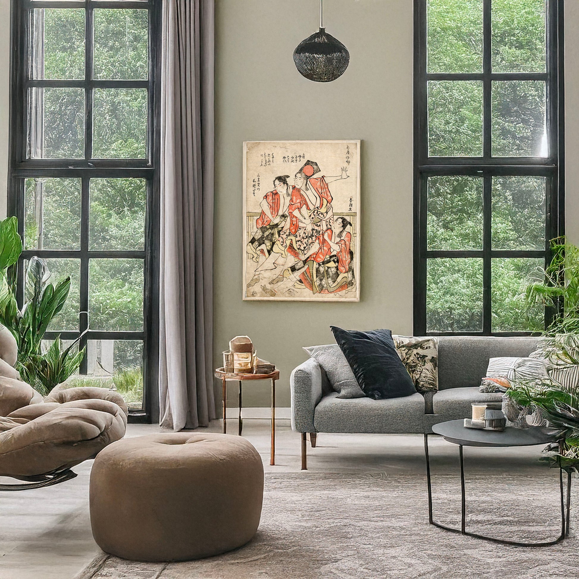 A picture of Gogatsu no bu, a mockup of the print leaning against a wall
