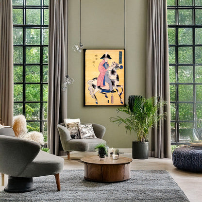 A picture of Gokakoku no uchi - Igirisujin, a mockup of the print leaning against a wall