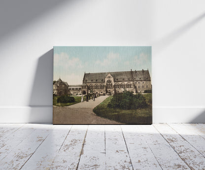 A picture of Goslar. Kaiserhaus, a mockup of the print leaning against a wall