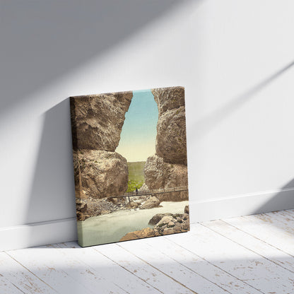 A picture of Grindelwald, grotto, I, Bernese Oberland, Switzerland, a mockup of the print leaning against a wall