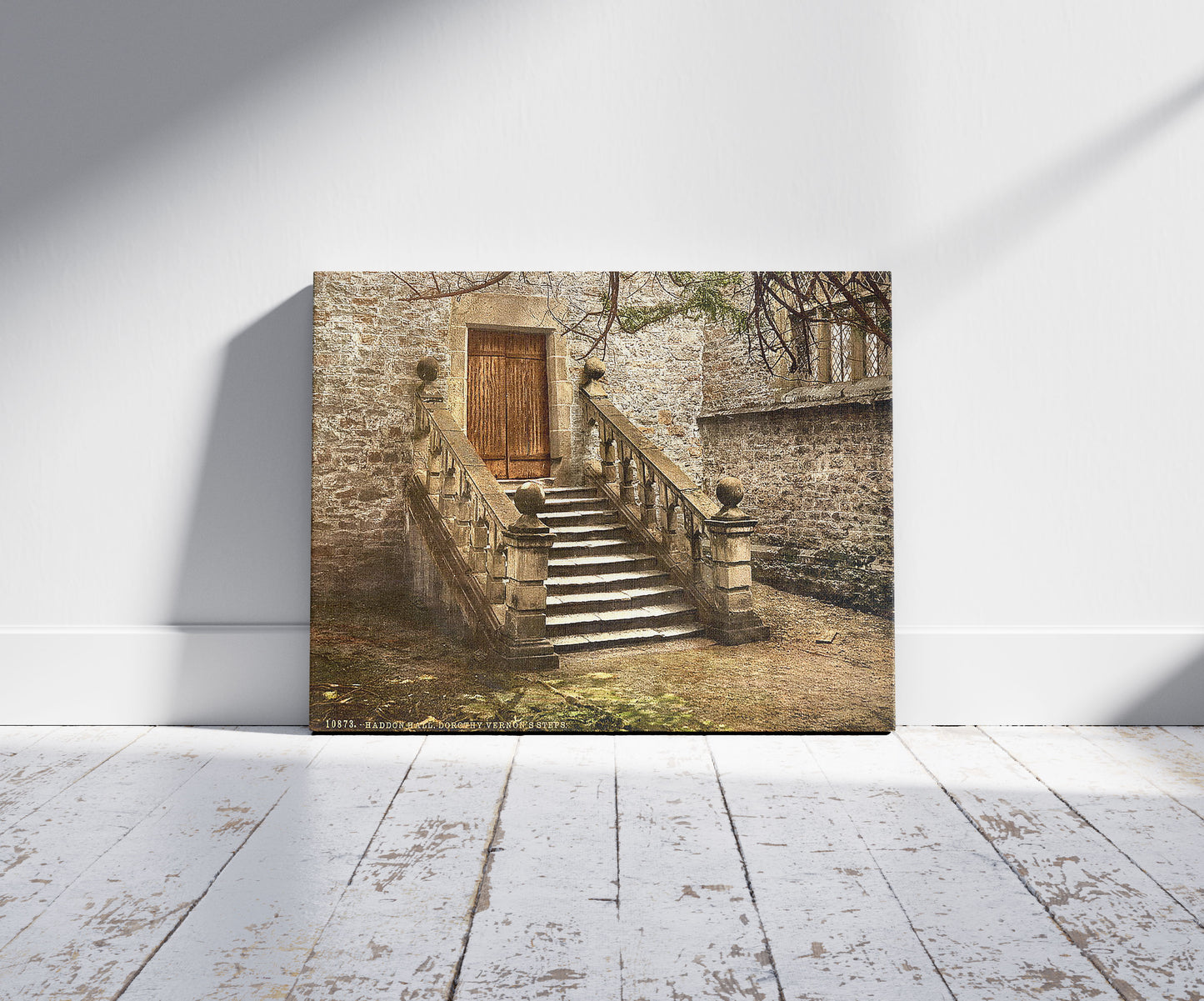 A picture of Haddon Hall, Dorothy Vernon's Steps, Derbyshire, England