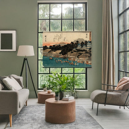 A picture of Hamamatsu, a mockup of the print leaning against a wall