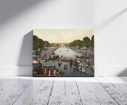 A picture of Henley Regatta, II., England, a mockup of the print leaning against a wall