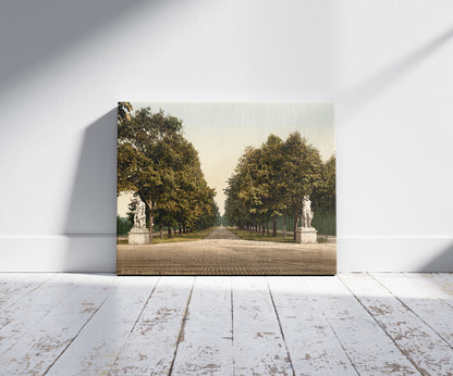 A picture of Hercules Avenue, Altstadt, Dresden, Saxony, Germany, a mockup of the print leaning against a wall