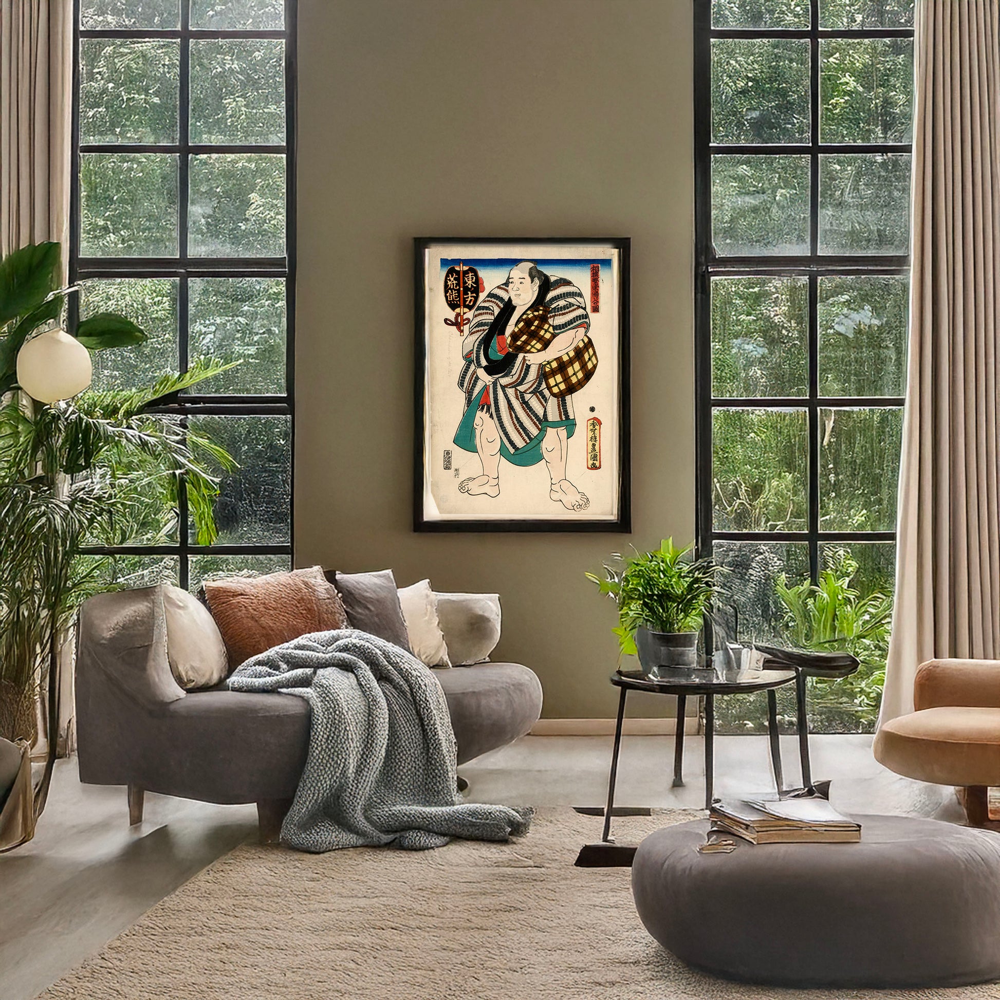 A picture of Higashi no kata arakuma, a mockup of the print leaning against a wall