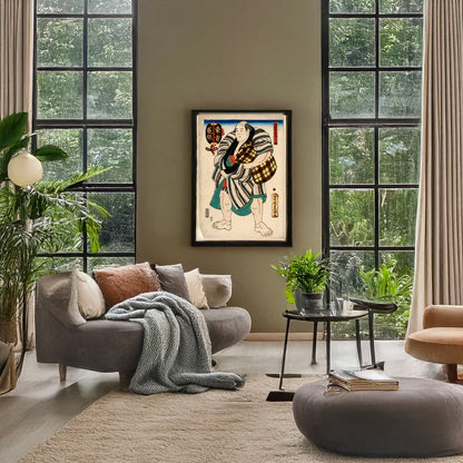 A picture of Higashi no kata arakuma, a mockup of the print leaning against a wall