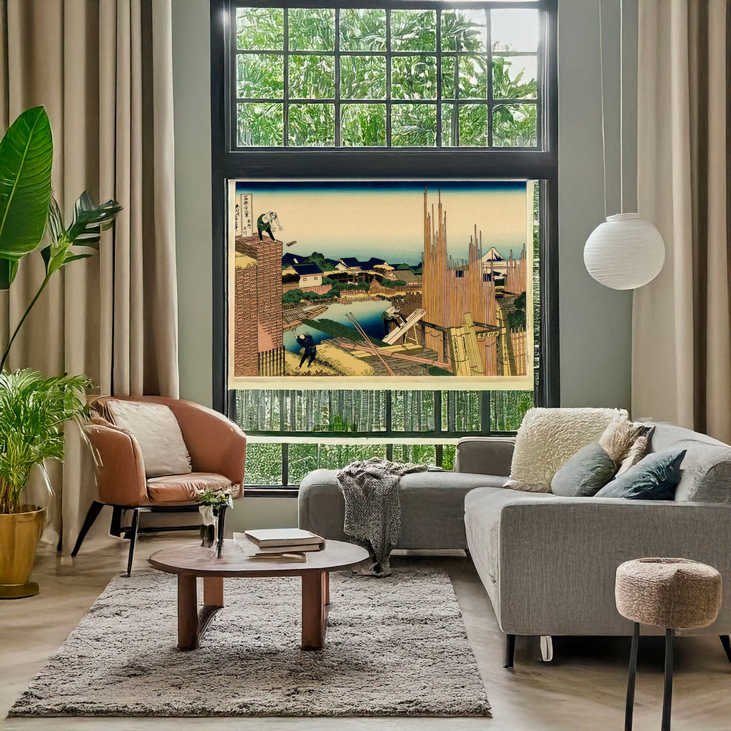 A picture of Honjo tatekawa, a mockup of the print leaning against a wall