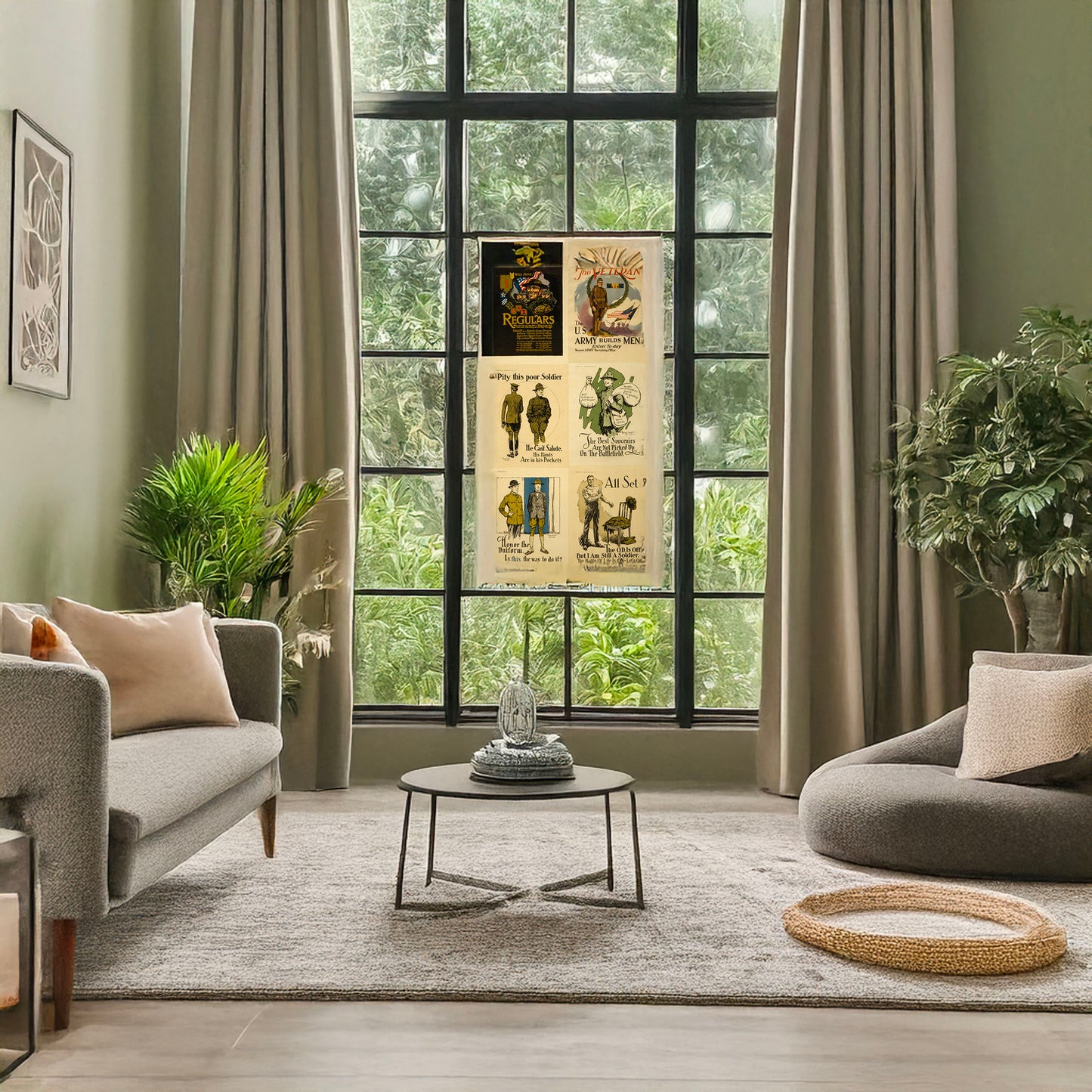 A picture of Honor the uniform. Is this the way to do it?, a mockup of the print leaning against a wall