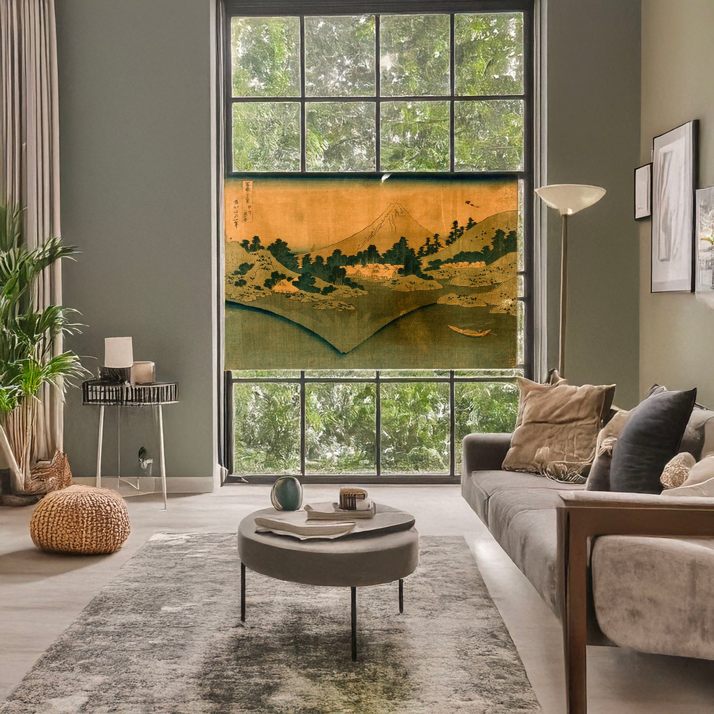 A picture of Hōshū misaka suimen, a mockup of the print leaning against a wall