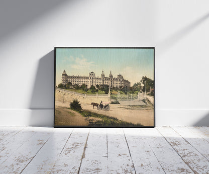 A picture of Hotel Excelsior, Regina Palace, Cimiez, Nice, France, a mockup of the print leaning against a wall