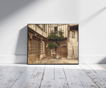 A picture of House of Francis I, Abbeville, France, a mockup of the print leaning against a wall