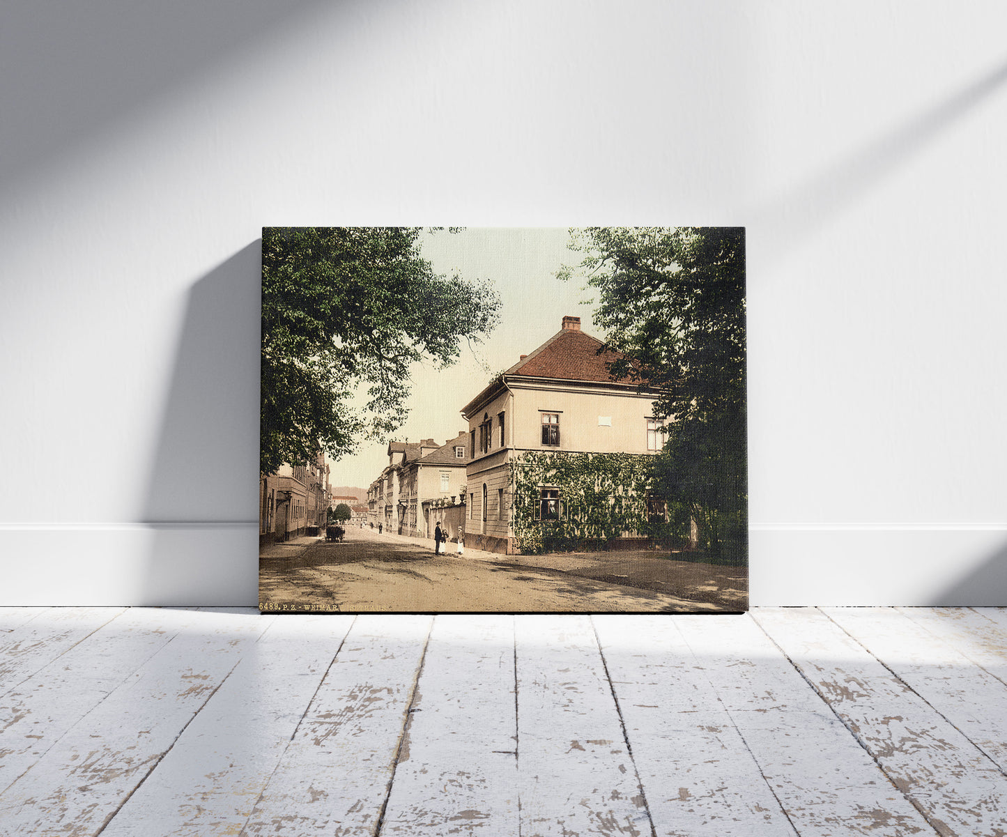 A picture of House of Liszt, Weimar, Thuringia, Germany, a mockup of the print leaning against a wall
