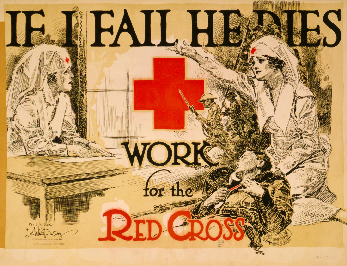 A picture of If I fail he dies Work for the Red Cross /