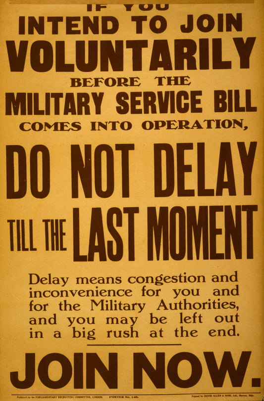 A picture of If you intend to join voluntarily before the military service bill comes into operation, do not delay until the last moment ... Join now